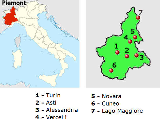 Straenkarte online von Piemont