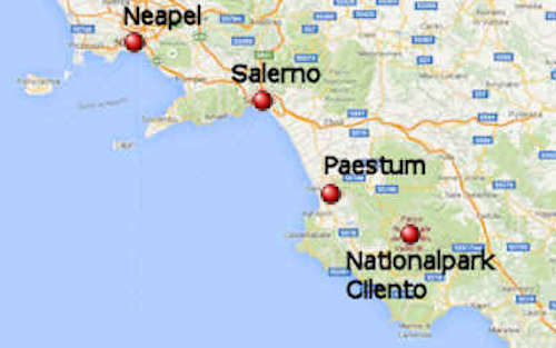 Der Nationalpark Cilento - Straenkarte online