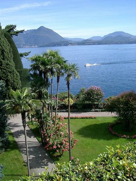 Die Aussicht vom Barockgarten auf der Isola Bella