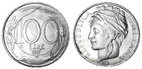 100-Lire-Münze