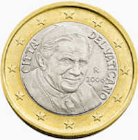 Vatikan, 1 Euro, Papst Benedikt XVI.