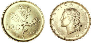 20-Lire-Münze
