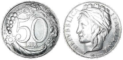 50-Lire-Münze
