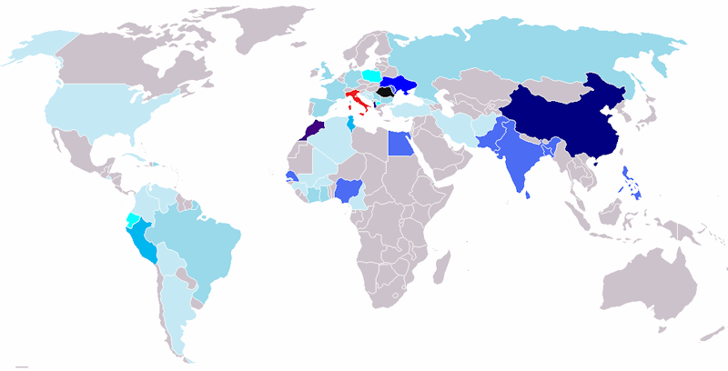 Die Herkunftslnder der Auslnder in Italien