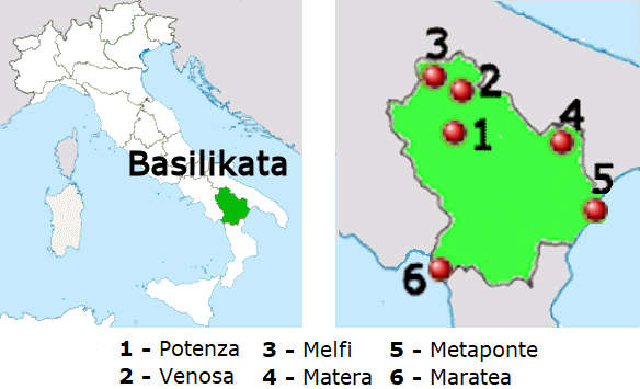 Straenkarte online der Basilikata