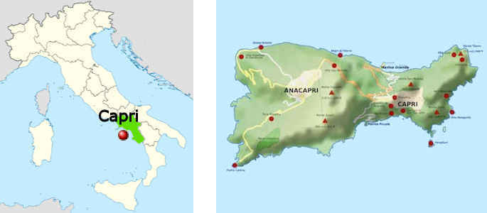 Straenkarte online der Insel Capri (Kampanien)