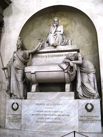 Das (leere) Grabmal Dantes in Florenz