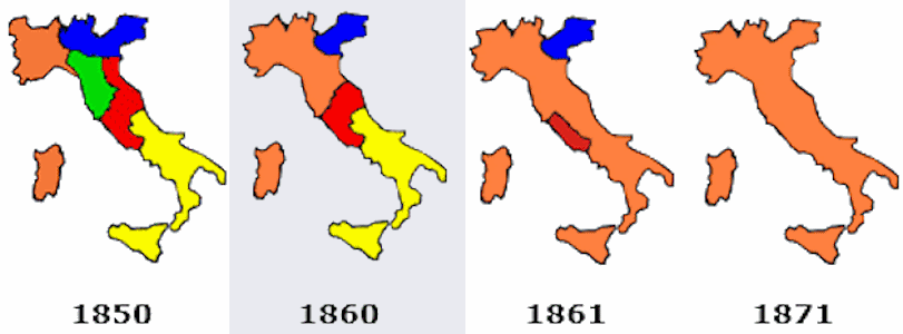 Die Etappen der italienischen Einheit
