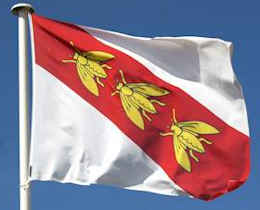 Die Fahne mit dem Wappen von Elba