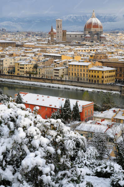 Das verschneite Florenz