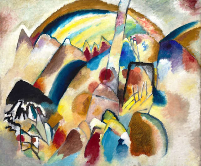 Vasilij Kandinskij (1866-1944): Landschaft mit roten Flecken (1913)