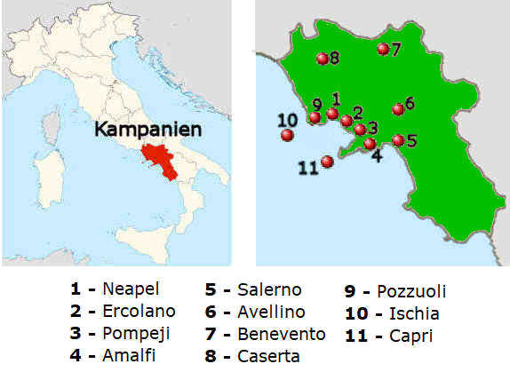 Straenkarte online von Kampanien