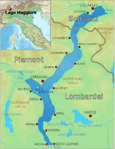 Straenkarte online des Lago Maggiore