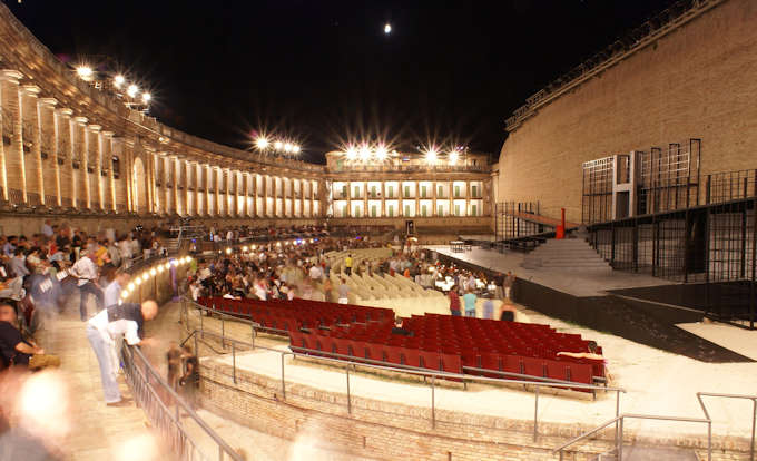 Der Innenraum der Opernfreilichtbühne Sferisterio