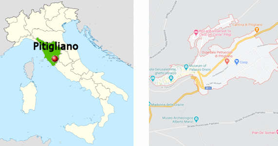 Stadtplan online von Pitigliano