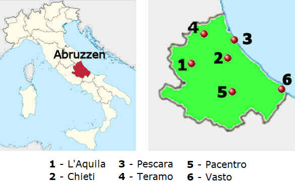 Straenkarte online von Abruzzen