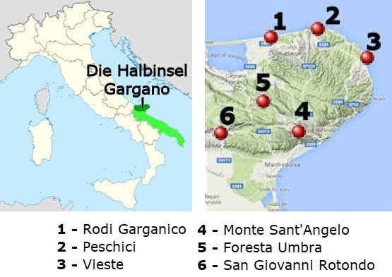 Der Gargano - Straenkarte online