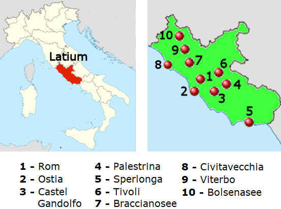 Straenkarte online von Latium