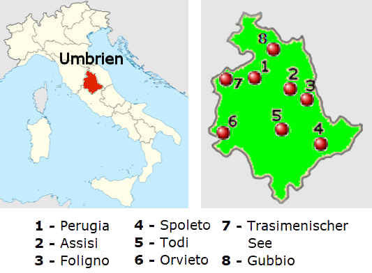 Straenkarte online von Umbrien