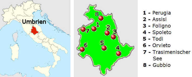Straenkarte online von Umbrien