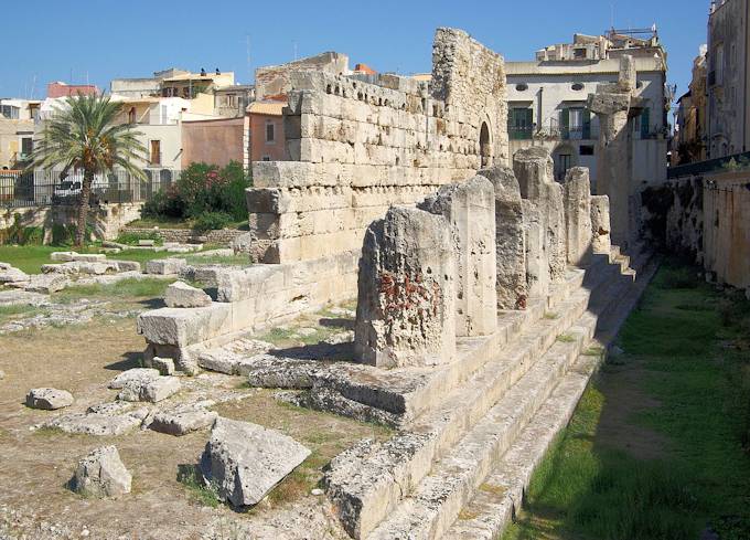 Syrakus - der Apollontempel in Ortigia