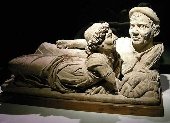 Die Urne der Brautleute, im Museo Etrusco Guarnacci